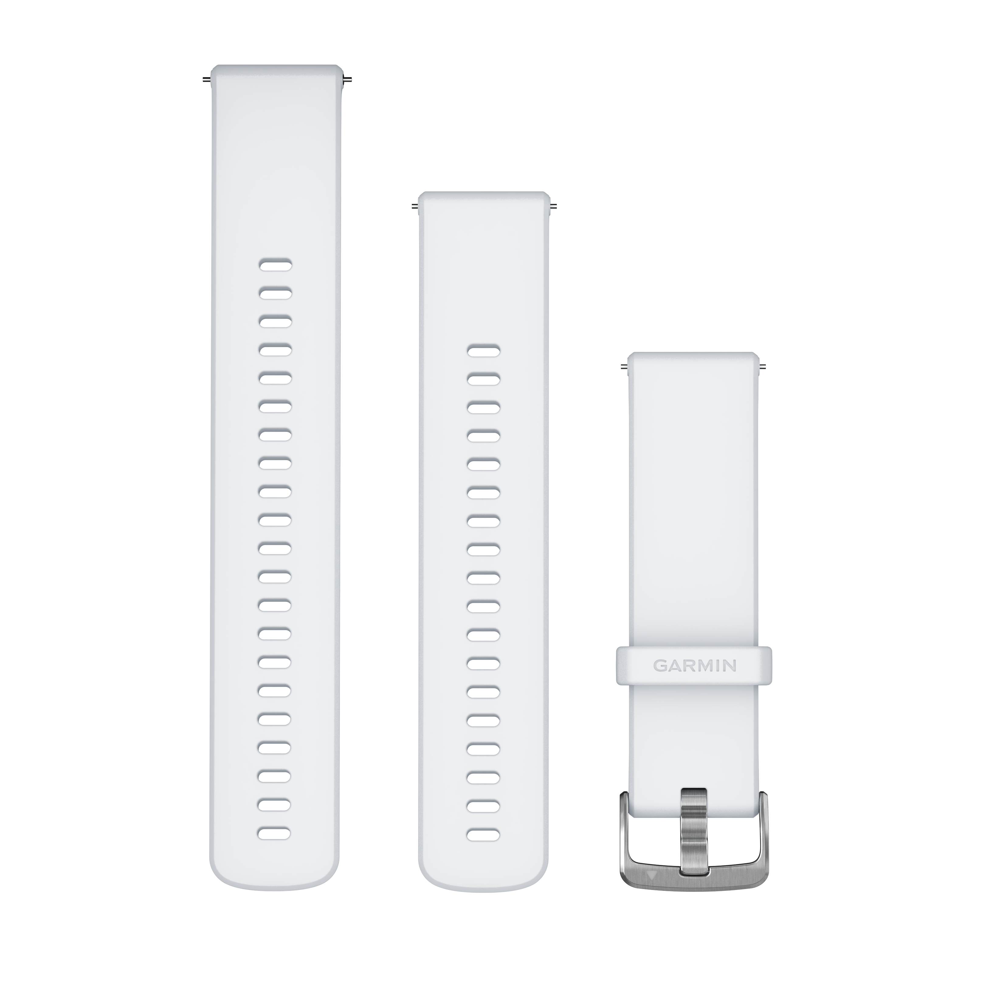 Correas de rápida liberación (22 mm)  Blanco, hebilla plateada