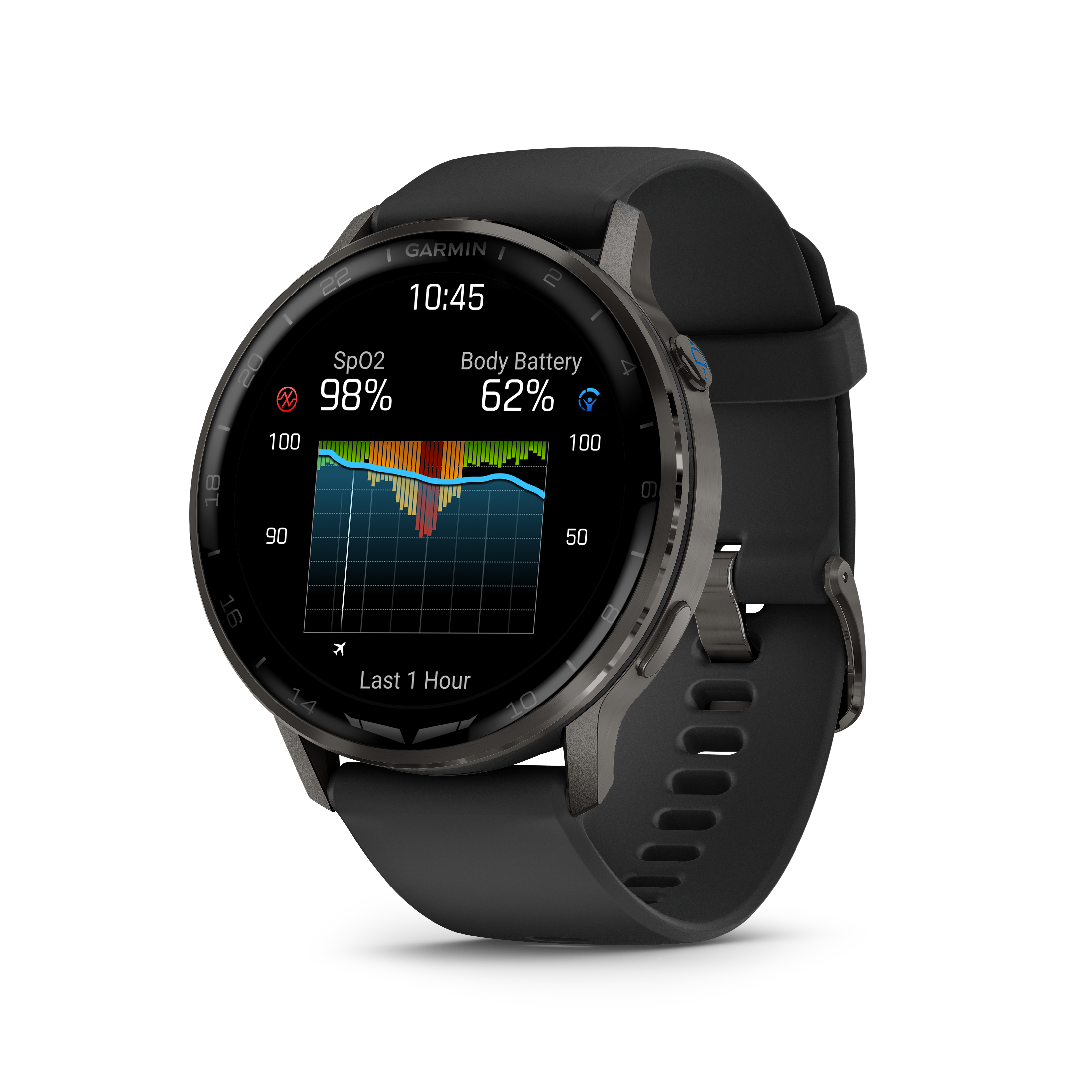 Garmin D2™ Air X15 color pizarra con correa de silicona negra