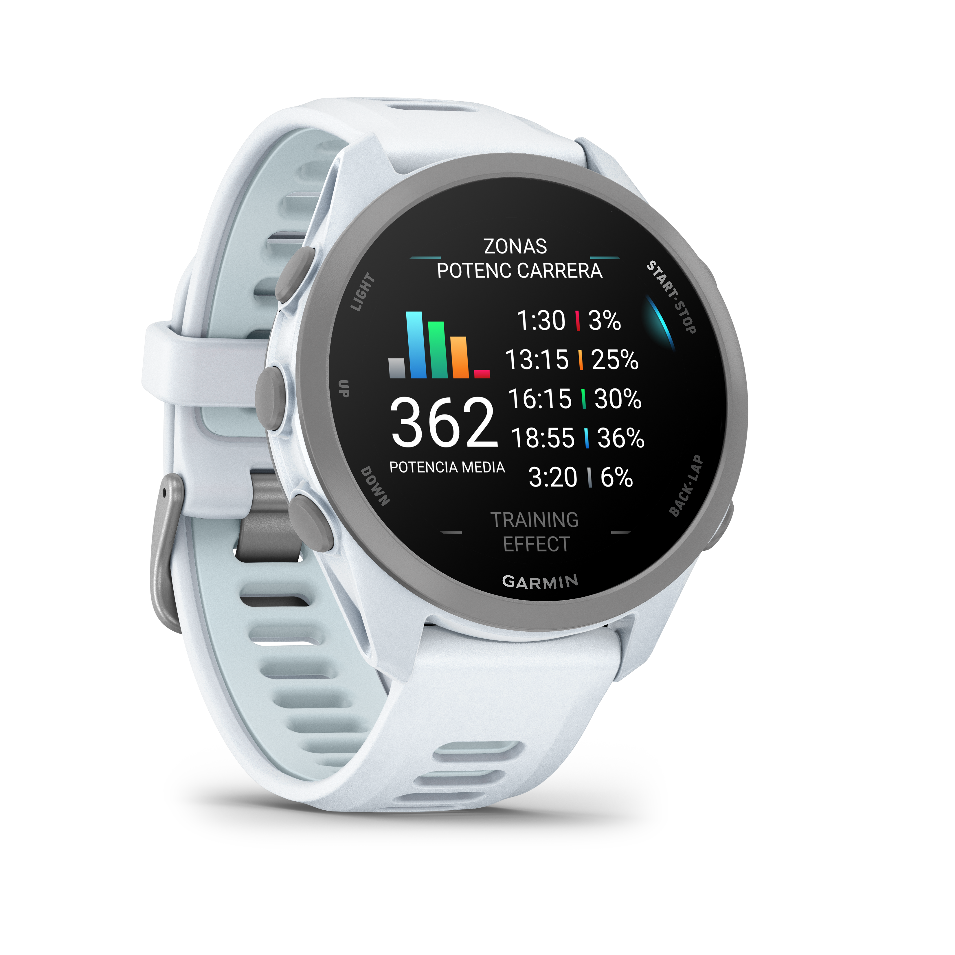 Forerunner® 170 Blanco con correa en blanco /azul