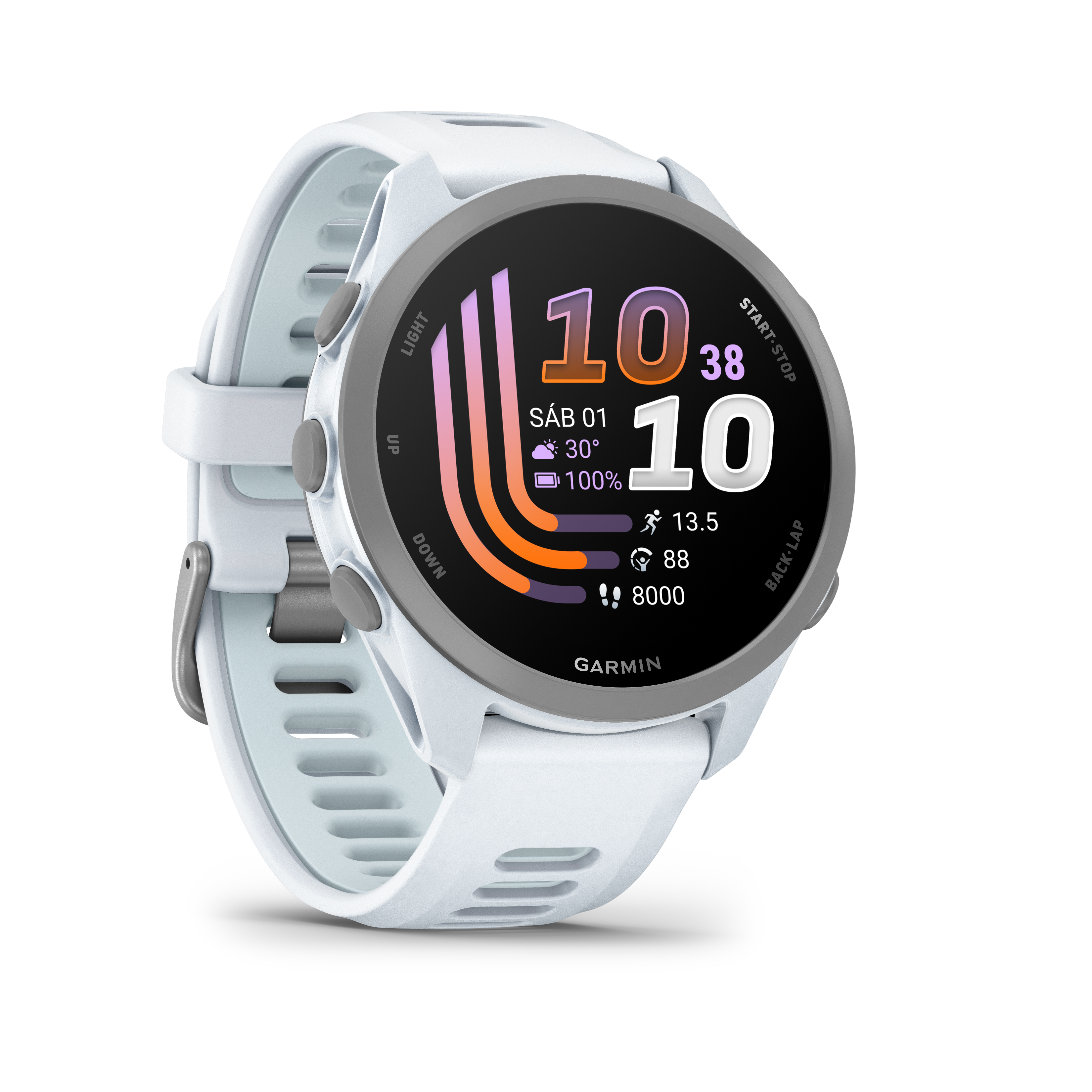 Forerunner® 170 Blanco con correa en blanco /azul