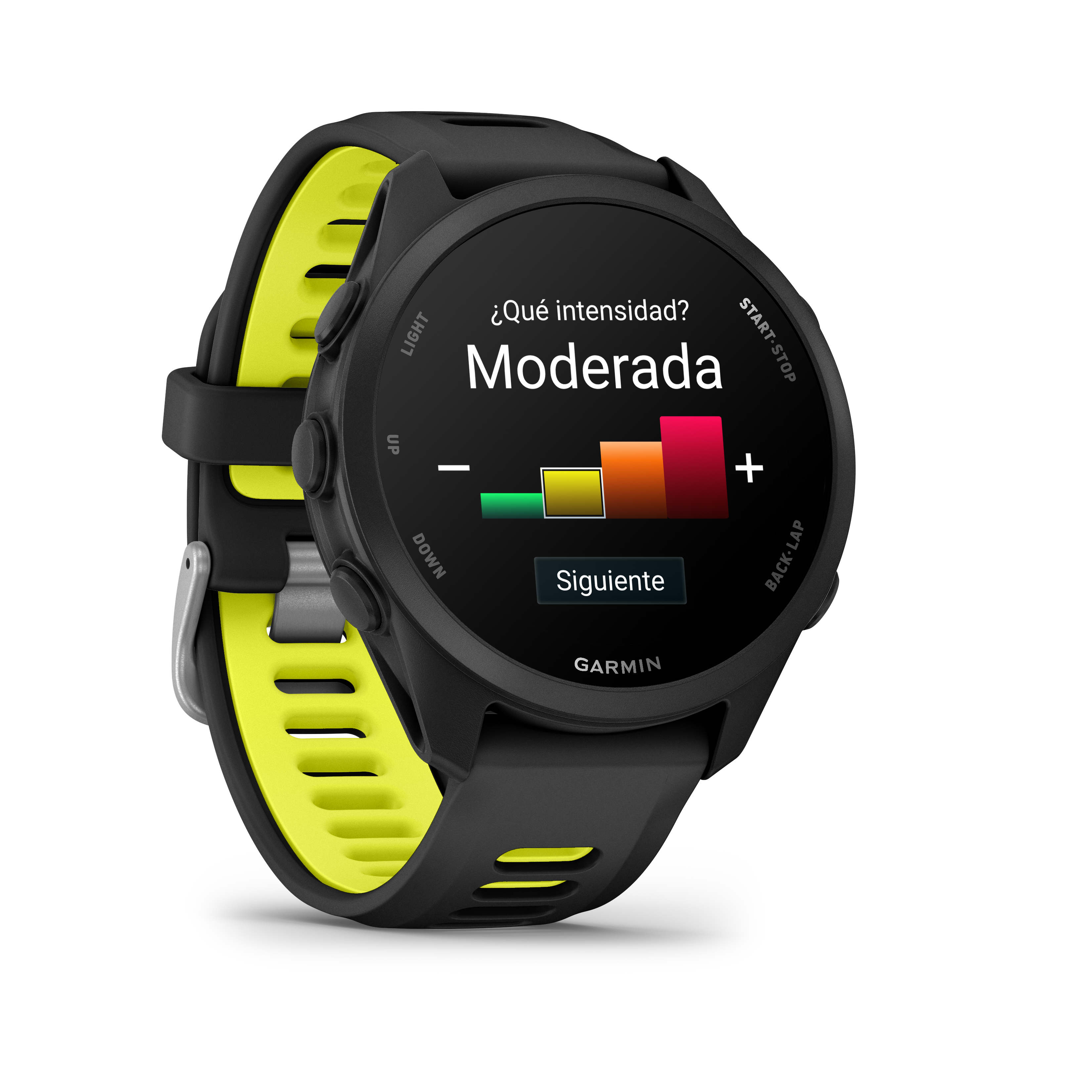 Garmin Forerunner® 170 Negro con correa en negro/amarillo