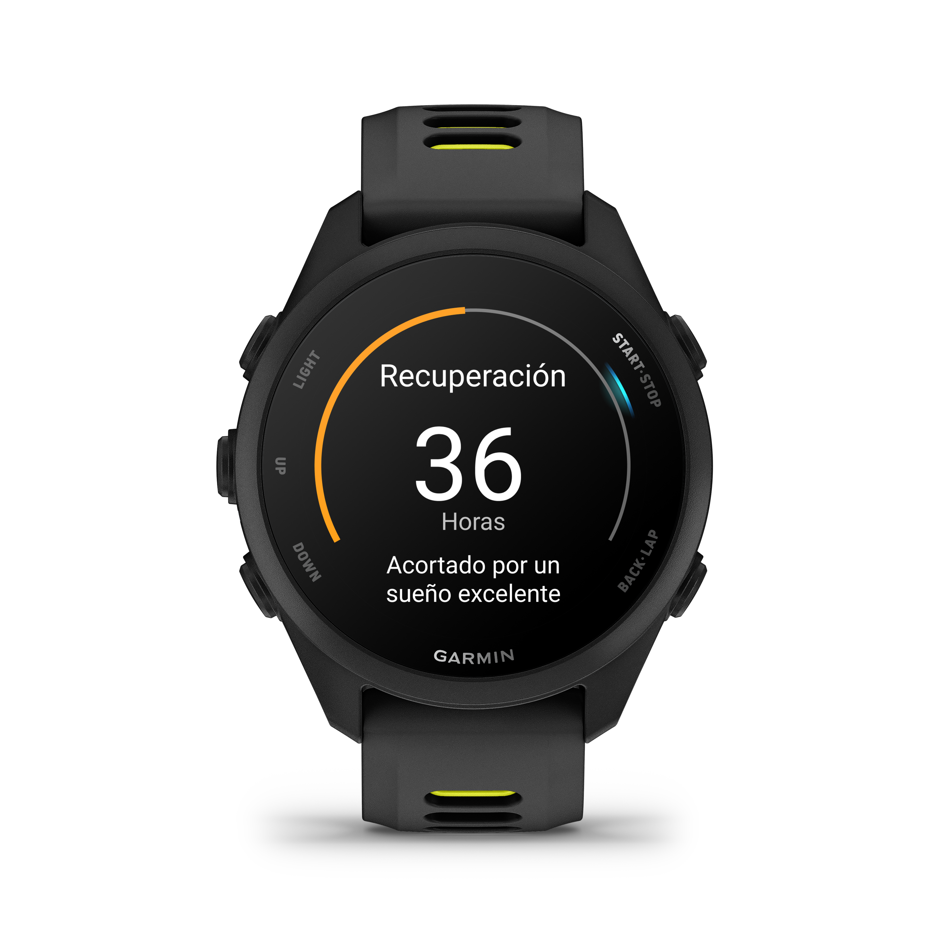 Forerunner® 170 Music Negro con correa en negro/amarillo intenso