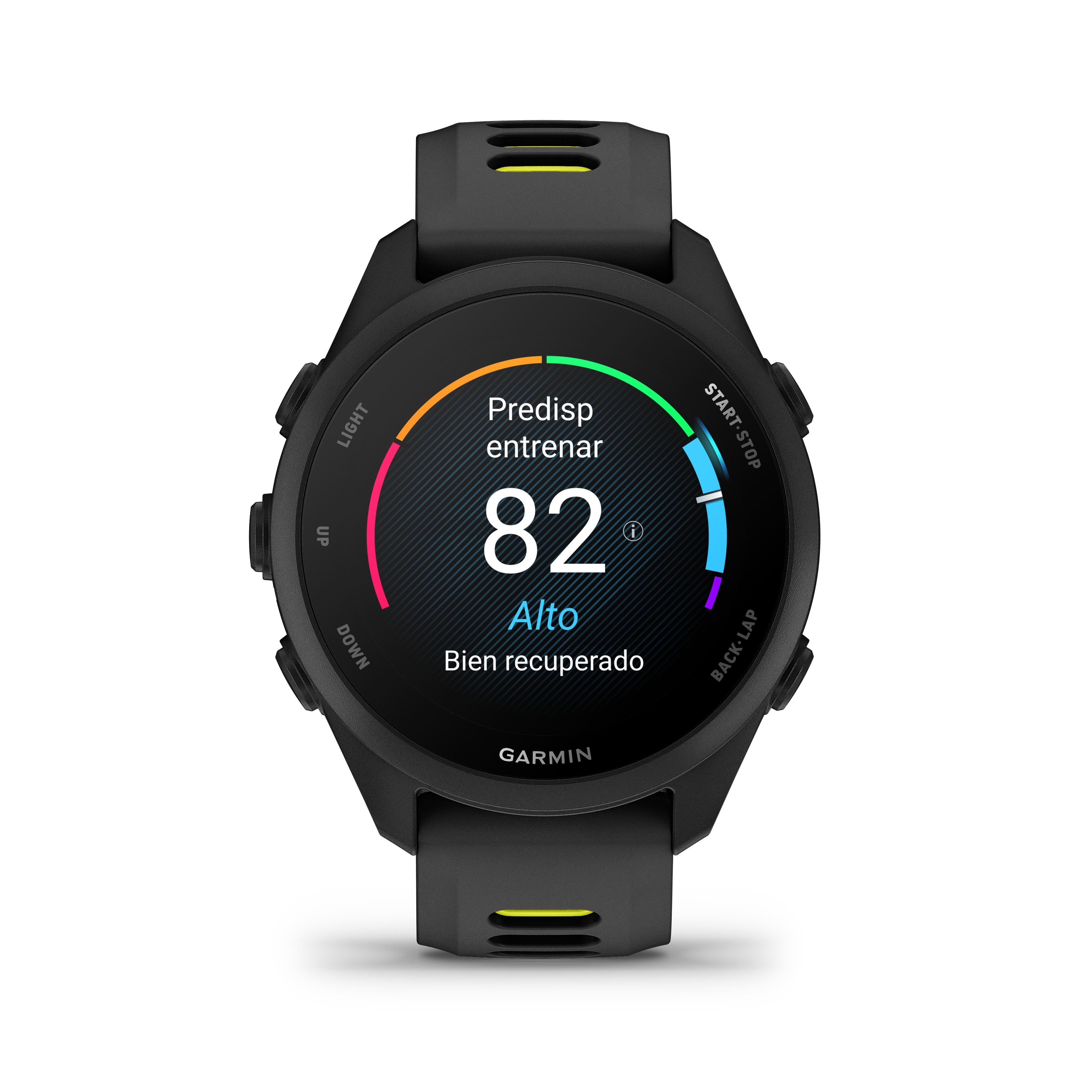 Forerunner® 170 Music Negro con correa en negro/amarillo intenso