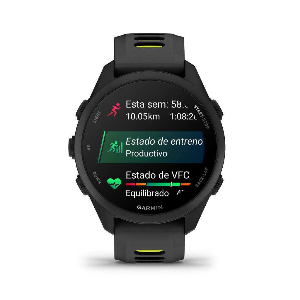 Garmin Forerunner® 170 Negro con correa en negro/amarillo