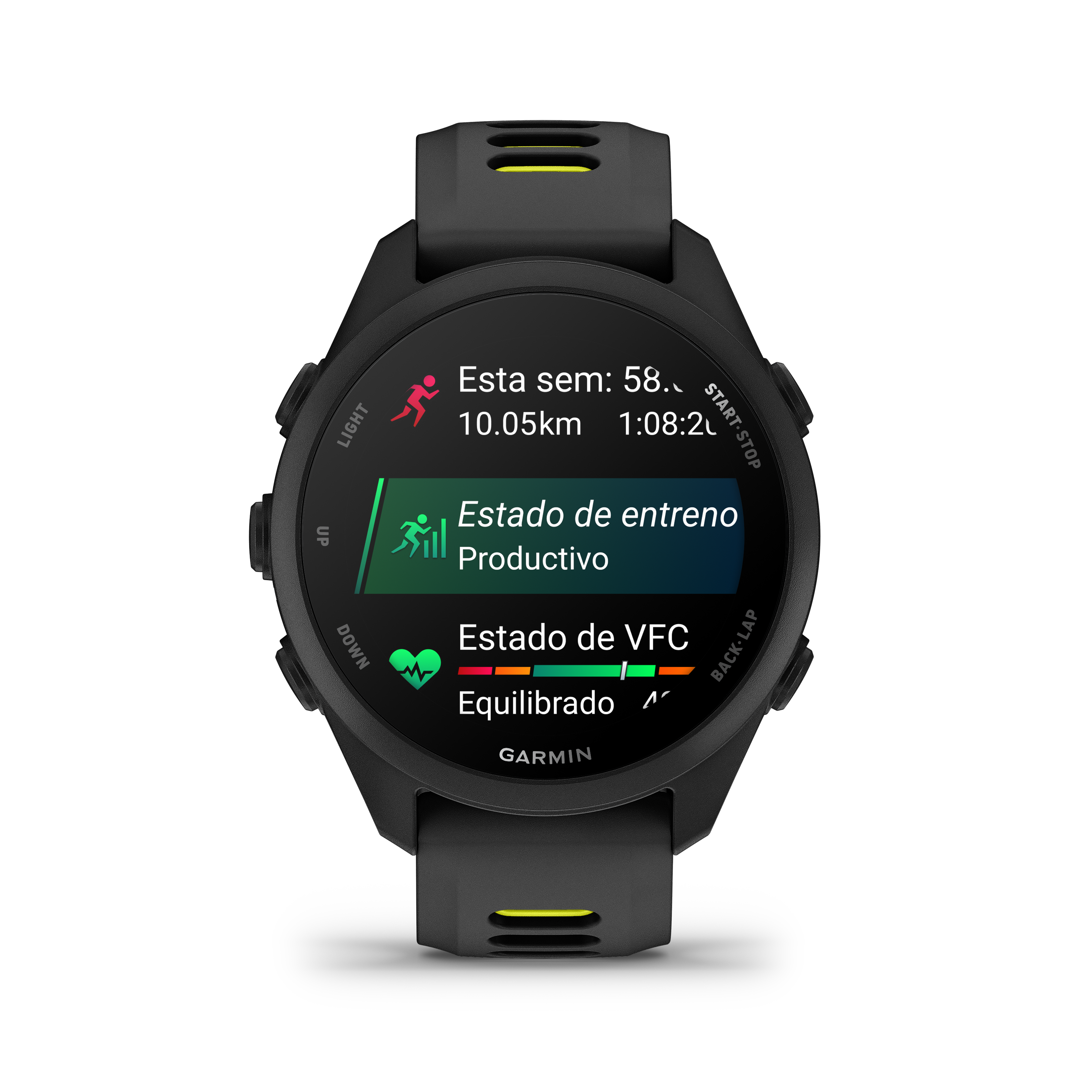 Garmin Forerunner® 170 Negro con correa en negro/amarillo