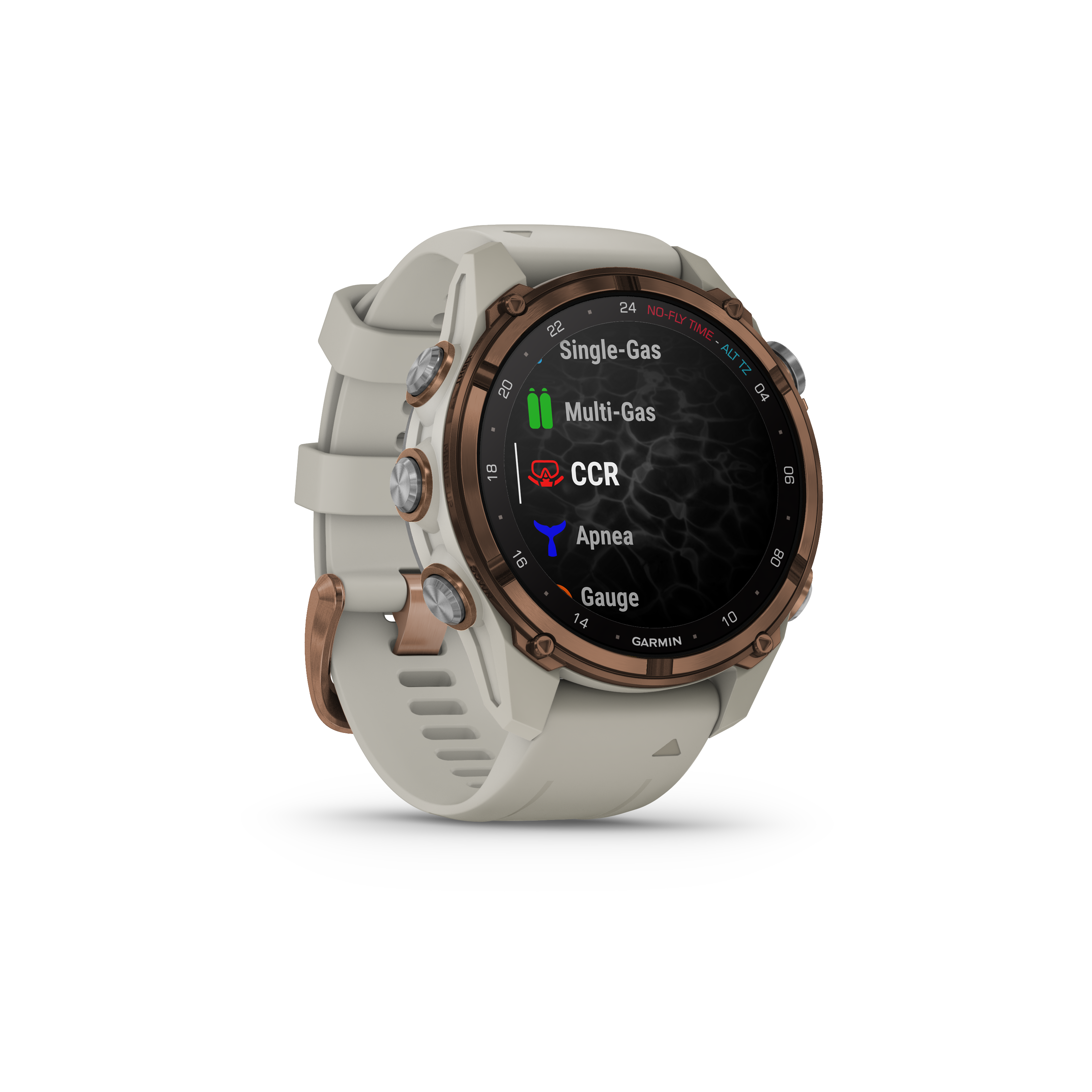 Garmin Descent Mk3i – 43 mm bronce con correa de silicona en gris francés