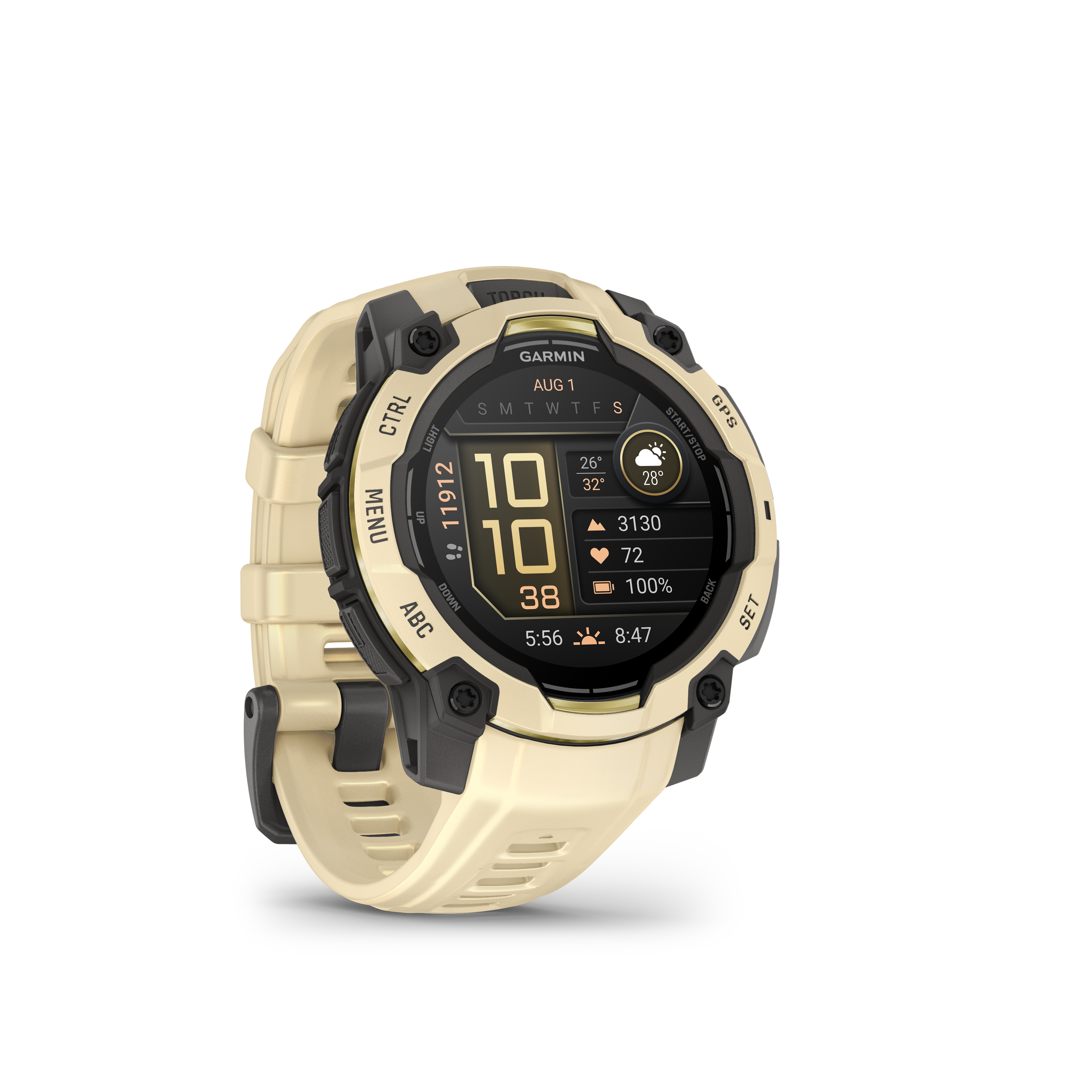 Garmin Instinct® 3 – 45 mm, AMOLED Cuarzo citrino con correa en cuarzo citrino