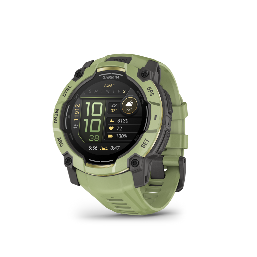 Garmin Instinct® 3 – 50 mm, AMOLED Verde helecho con correa en verde helecho