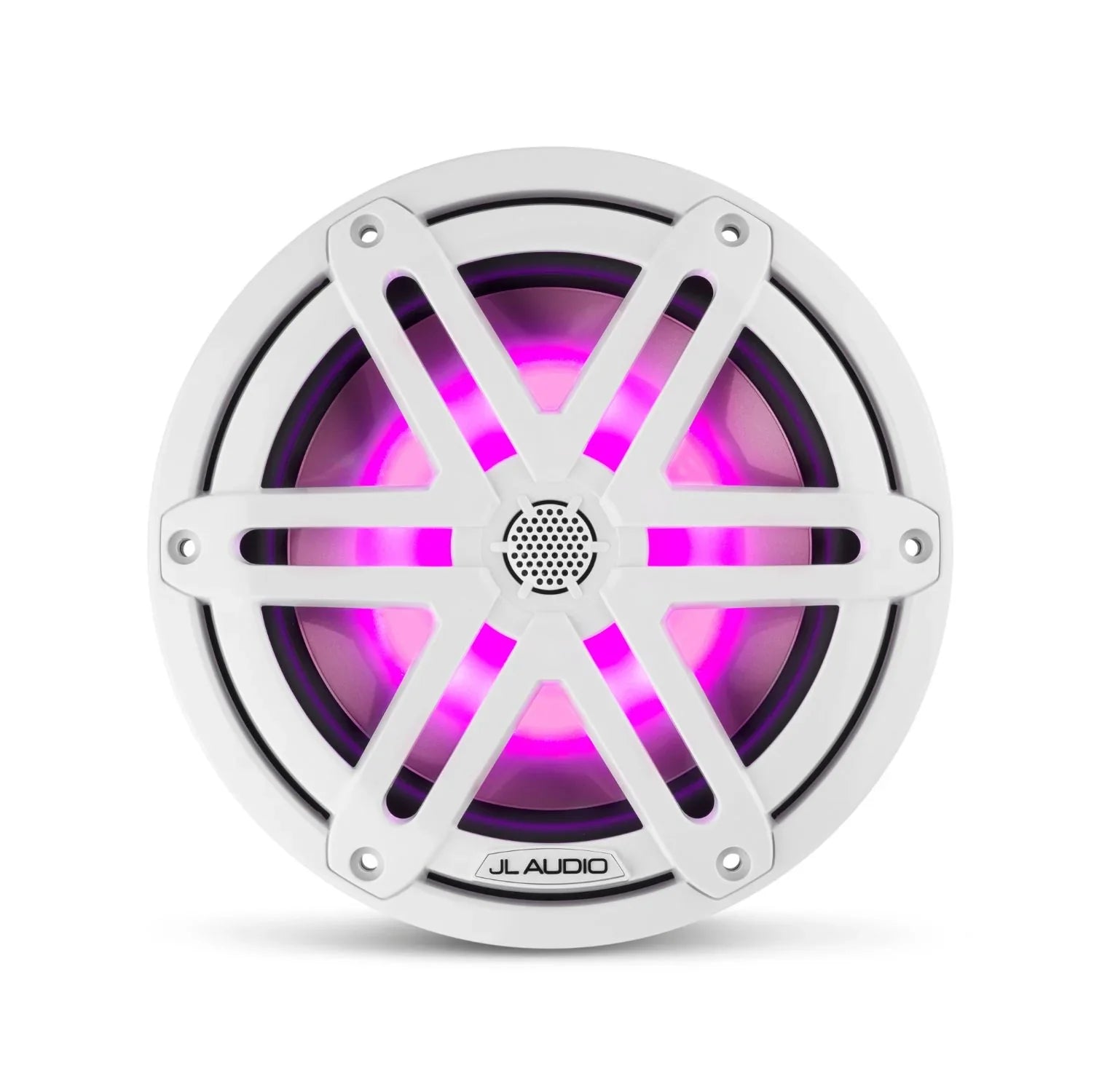 JL Audio M3-770X-S-Gw-i Altavoces coaxiales marinos de 7,7 pulgadas (196 mm), rejillas deportivas blancas con iluminación LED RGB