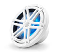 JL Audio M3-770X-S-Gw-i Altavoces coaxiales marinos de 7,7 pulgadas (196 mm), rejillas deportivas blancas con iluminación LED RGB