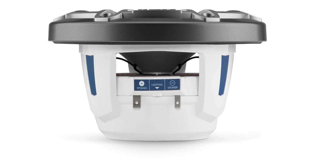JL Audio M6-650X-S-GmTi Altavoces coaxiales marinos de 6,5 pulgadas (165 mm), aro de ajuste metálico gris, rejilla deportiva de titanio
