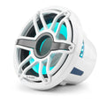 JL Audio M6-10W-S-GwGw-i-4 Controlador de subwoofer marino de 10 pulgadas (250 mm) con iluminación LED Transflective™, anillo de ajuste blanco brillante, rejilla deportiva blanca brillante, 4 Ω